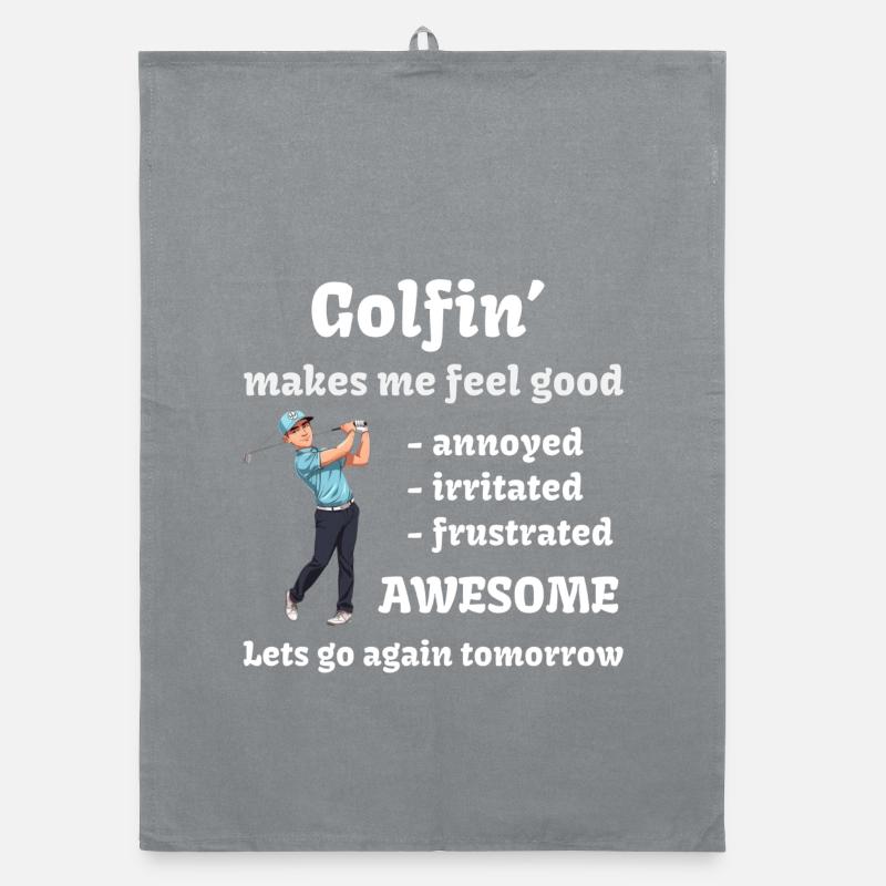 Golf - Golfin' makes me feel good Organic dish towel