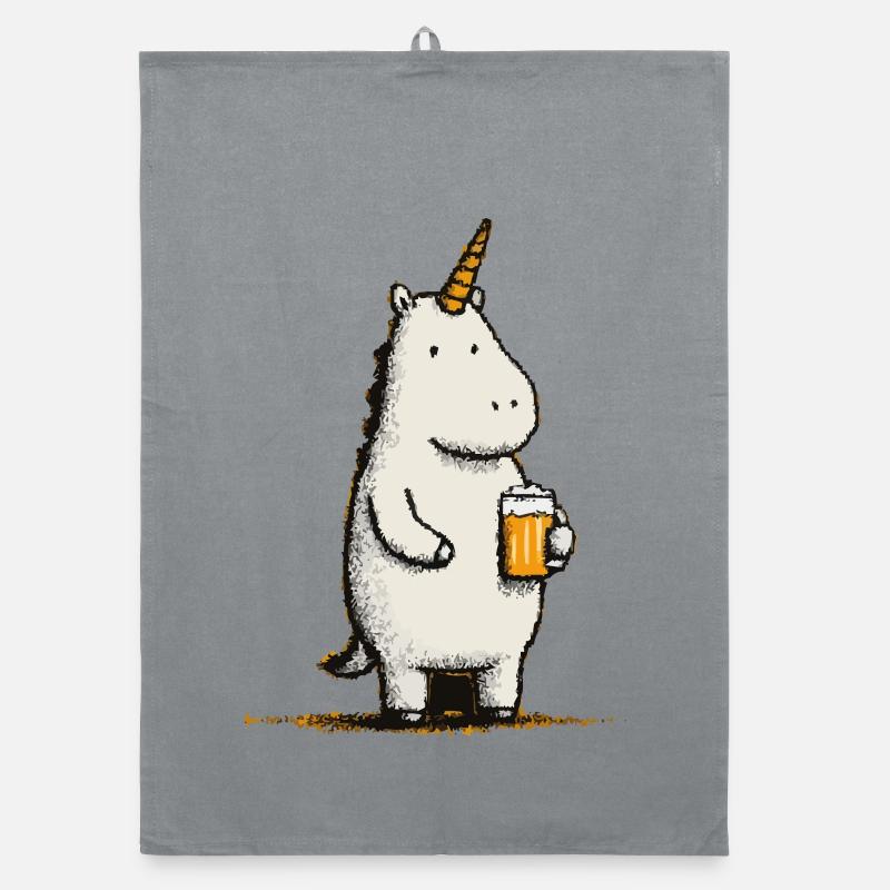 Süßes Einhorn mit Bierglas Organic Geschirrtuch