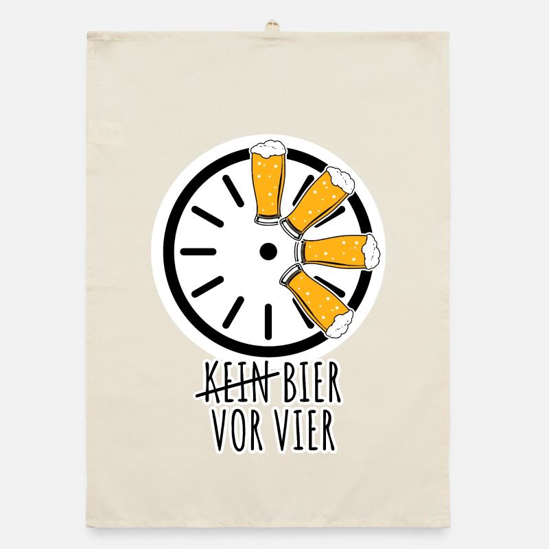 Bier vor vier! Nicht erst ab vier! Organic Geschirrtuch