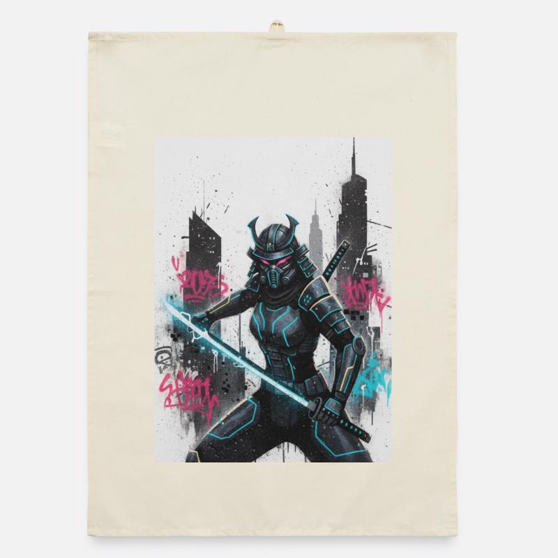 Cyber Samurai Neon Blade Torchon bio