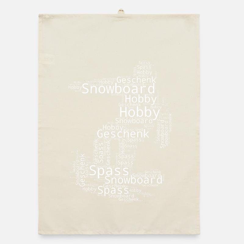 Snowboard illustration for snowboard Organic dish towel