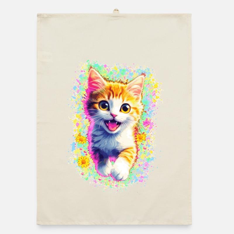 Happy Kitten 🌼🌸 Organic dish towel