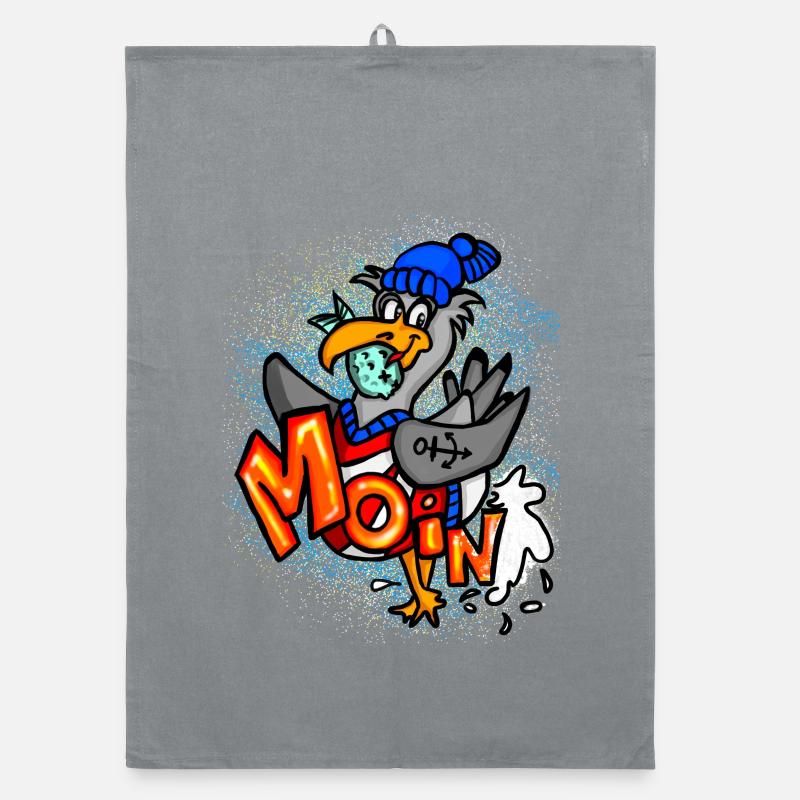 Moin Möwe Nordsee Cartoon Organic Geschirrtuch