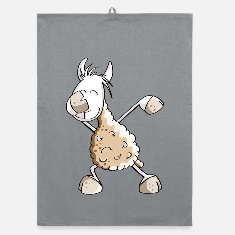 Dab Dance Lama - Dabbing Alpaca - Fun Comic - Torchon bio - bruyère