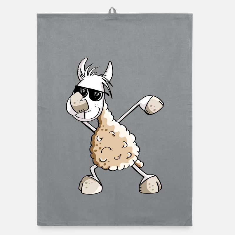 Cool Dab Dance Lama - Dabbing Alpaga - Comic Fun - Torchon bio - bruyère