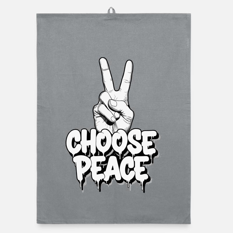 Choose Peace Graffiti Organic dish towel