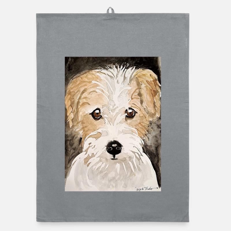 Terrier Welpe,  Organic Geschirrtuch