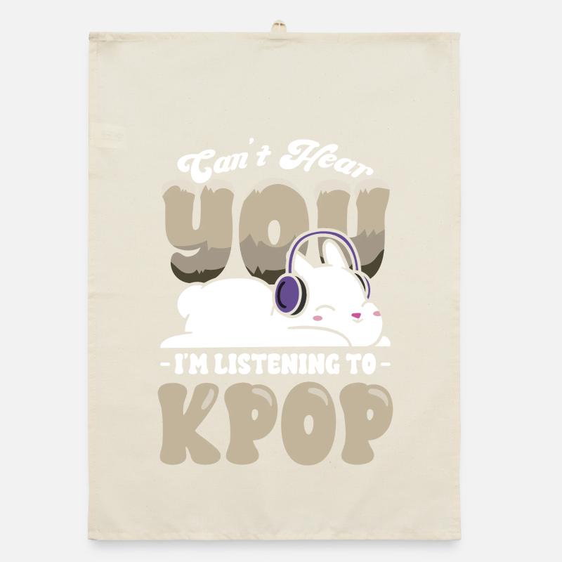 Kpop Hase mit Kopfhörern Organic Geschirrtuch