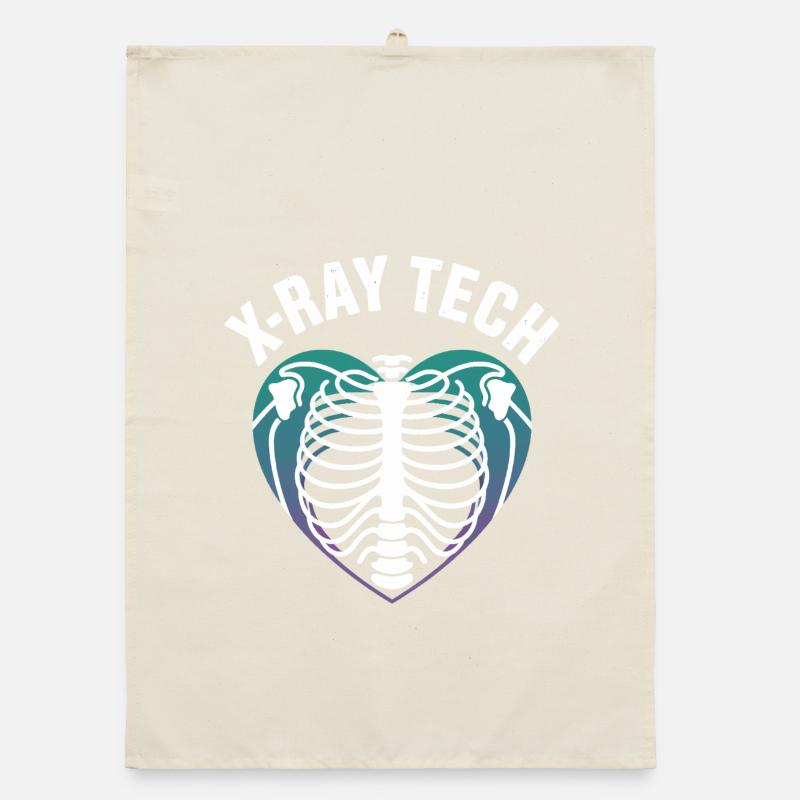 X-Ray Tech Cardiac X-Ray Print Organic dish towel