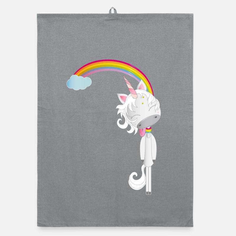 une licorne et arc en ciel Torchon bio