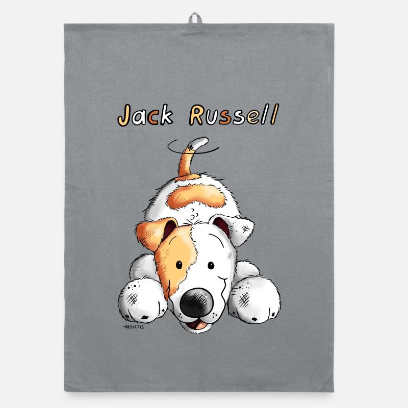 Playing Jack Russell Organic dish towel
