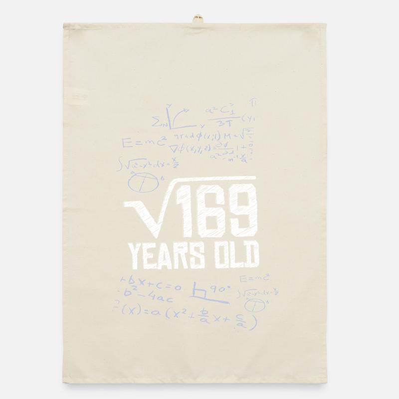 Square Root 169 13 Birthday Math Genius Organic dish towel