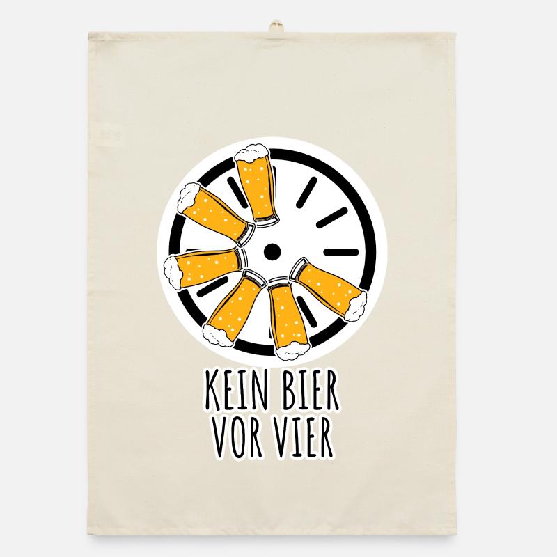 Kein Bier vor vier! Aber ab vier gibts Bier! Organic Geschirrtuch