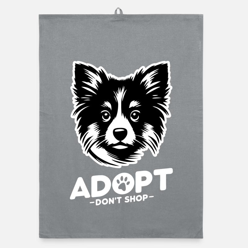 Adoptieren, nicht einkaufen 3 (dunkel) - Organic Geschirrtuch - Grau