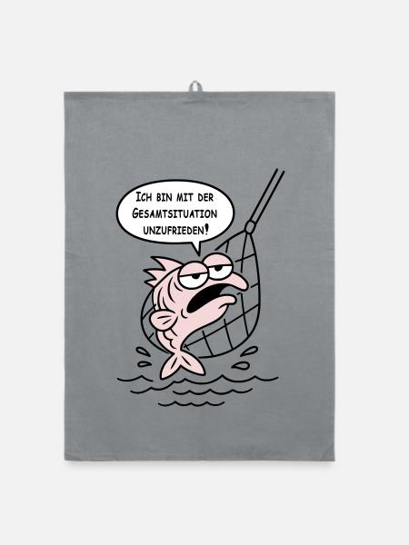 Dissatisfied with the overall situation! CUSTOM COLORS! - Organic dish towel - grey - Front