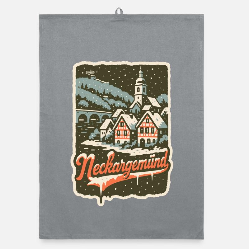Neckargemünd Winter Panorama Organic dish towel