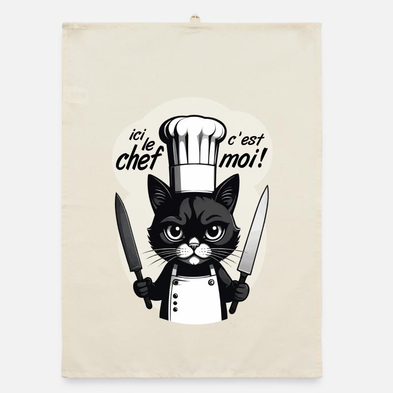 I'm the chef here! Cat Humor Chef Kitchen Organic dish towel