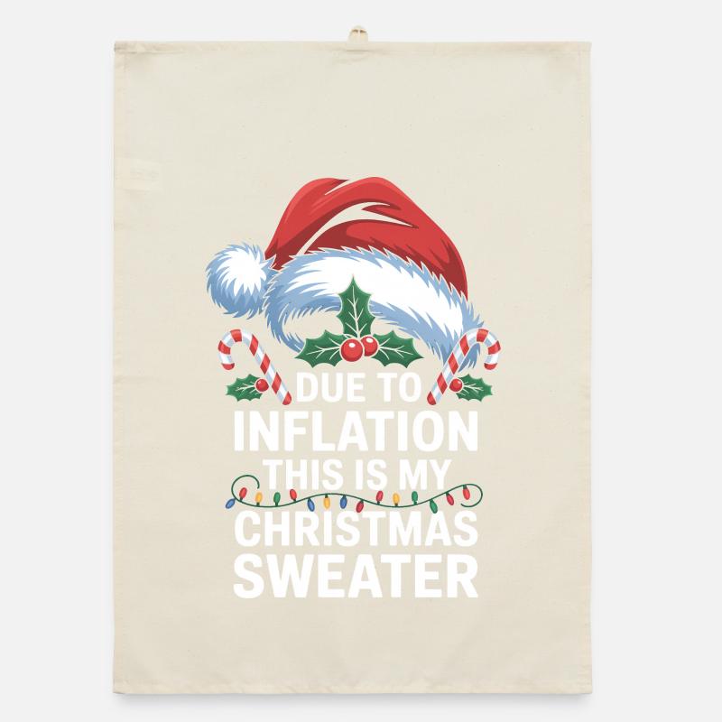 Jeu de mots sur l’inflation avec le pull de Noël Torchon bio