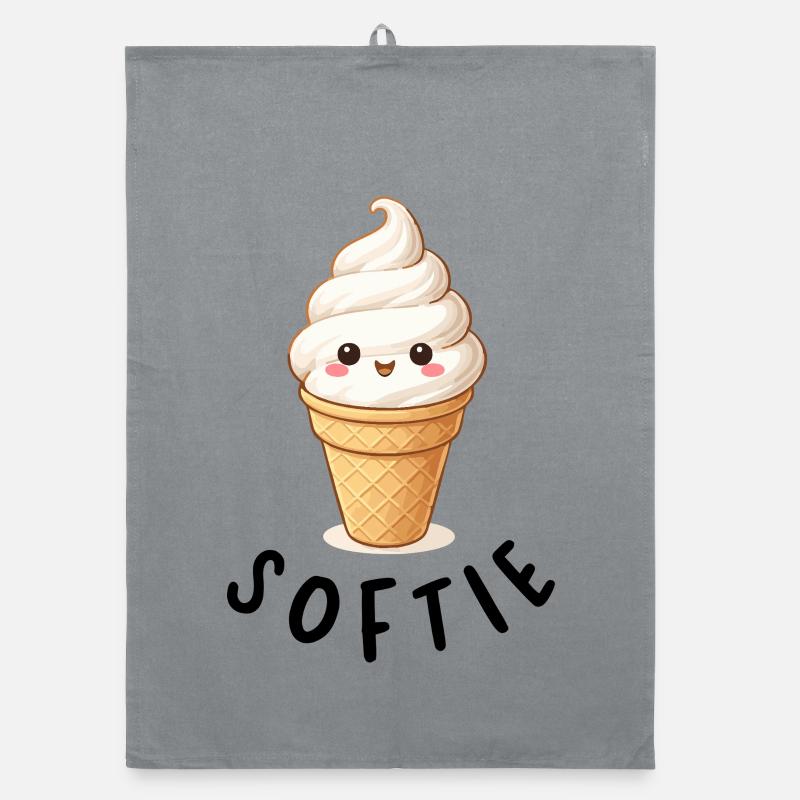 Kawaii Eiscreme auf Waffel Organic dish towel