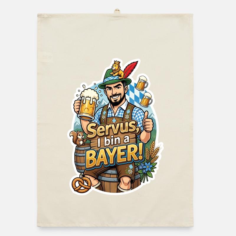 Servus I am a Bayer – Beer Joy Organic dish towel