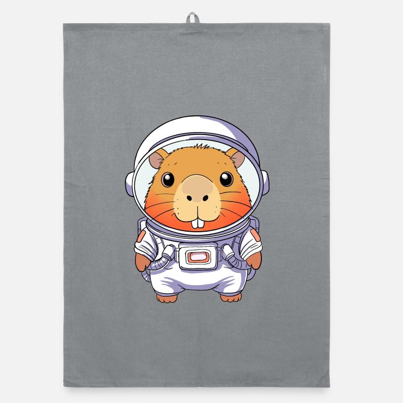 Capybara Astronaut Organic dish towel