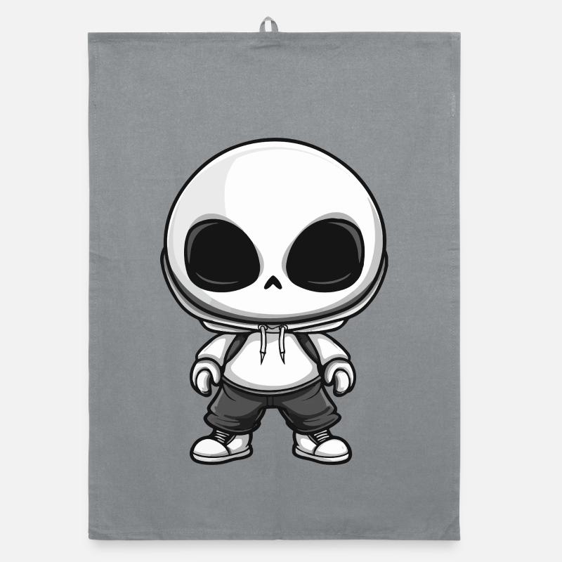 Zombie Halloween Skelett Comic Organic Geschirrtuch