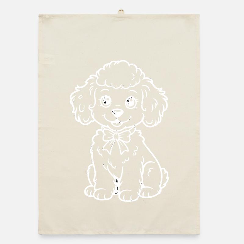 Caniche avec illustration d’arc Torchon bio