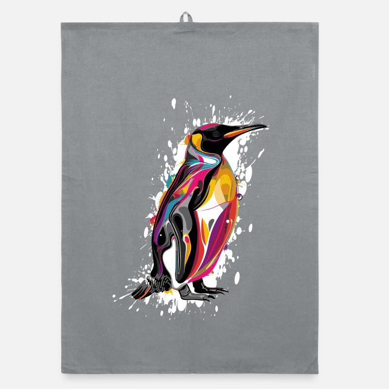 Farbexplosion Pinguin Organic Geschirrtuch