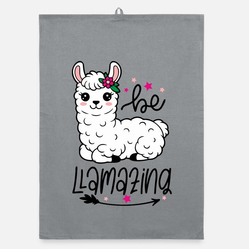 Be Amazing Alpaca Floral Crown Organic dish towel