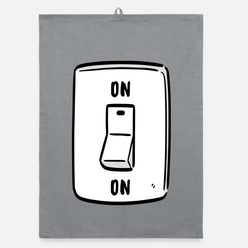 Switch ON Cool Humor Funny Motivation Organic dish towel