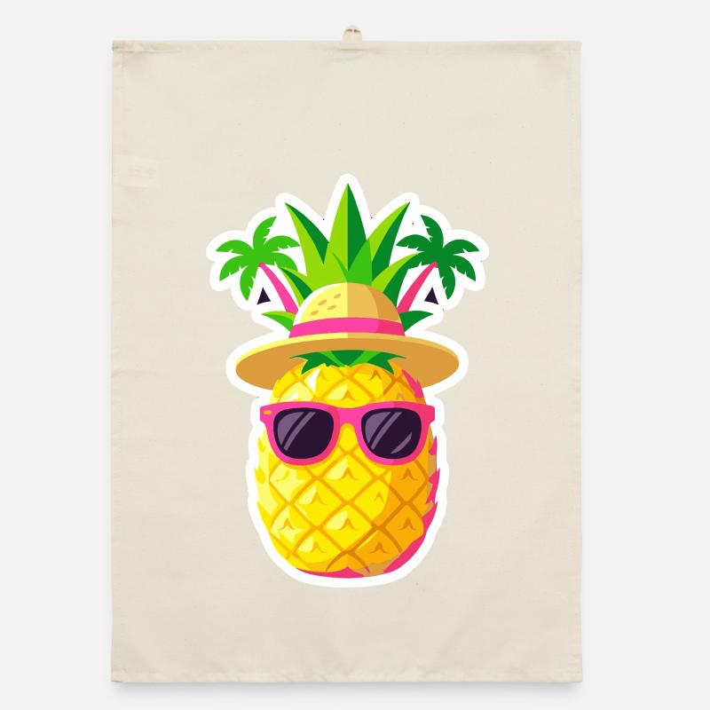 Sunny Pineapple Island Vibe Organic dish towel