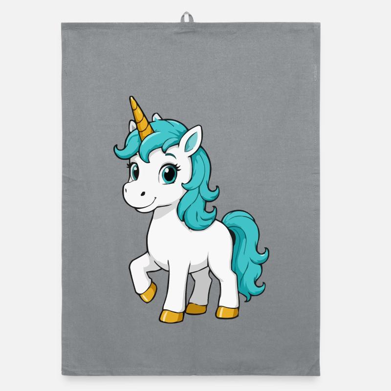 Licorne turquoise à crinière lumineuse Torchon bio
