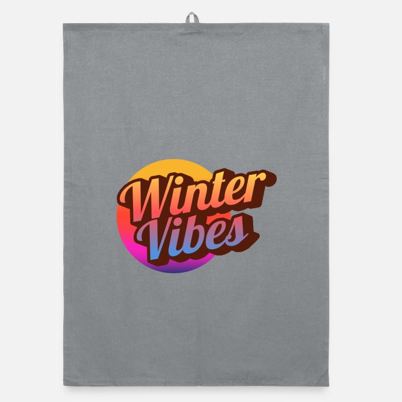 Winter Vibes Retro Gradient Organic Geschirrtuch