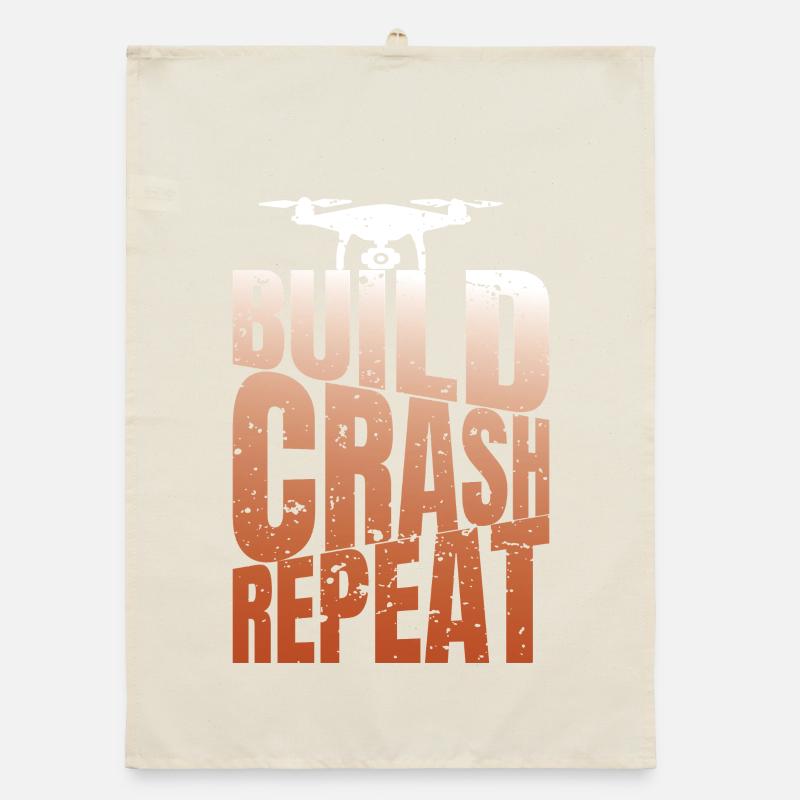 Drohne Build Crash Repeat Drone Pilot Organic dish towel