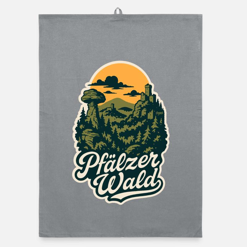 Pfälzer Wald – Mystische Kulturlandschaft - Organic Geschirrtuch - Grau