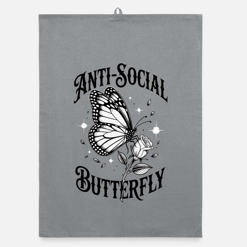 Papillon antisocial - Drôle de dicton Torchon bio
