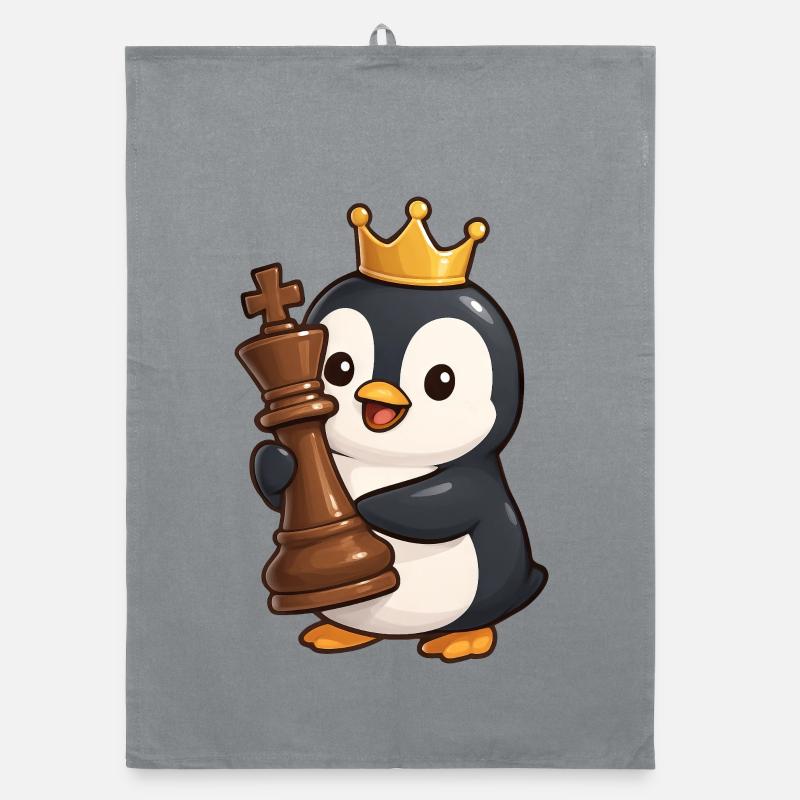 Cute Penguin Chess Figure King Queen Brain Teaser Organic dish towel
