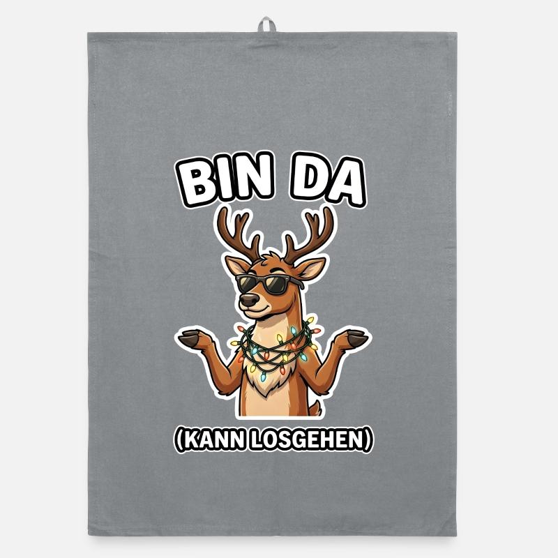 Funny Reindeer Christmas Saying Gift Organic dish towel