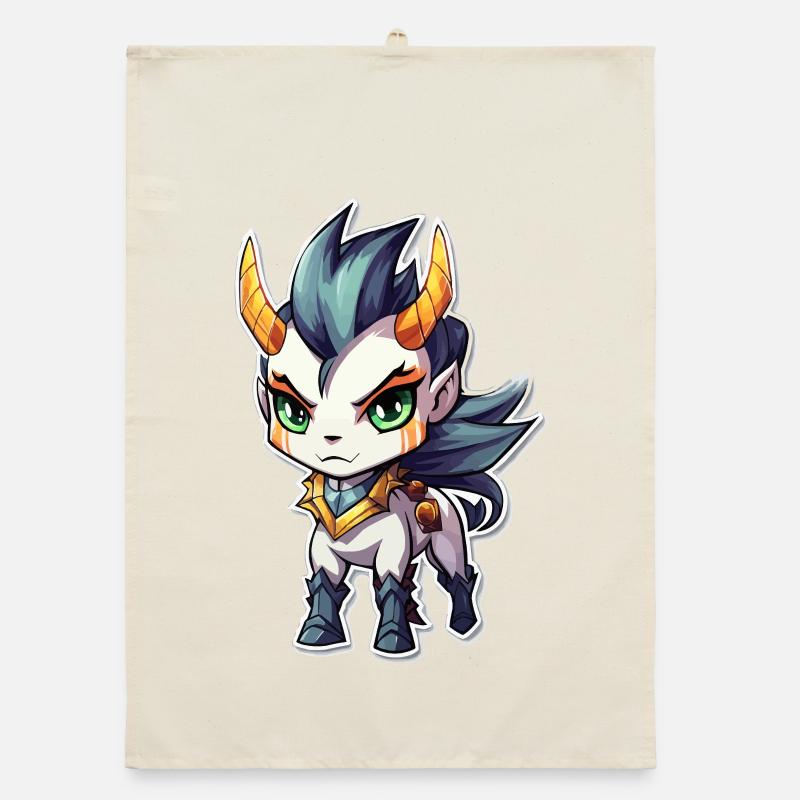 Chibi Dämonenpferd Organic Geschirrtuch