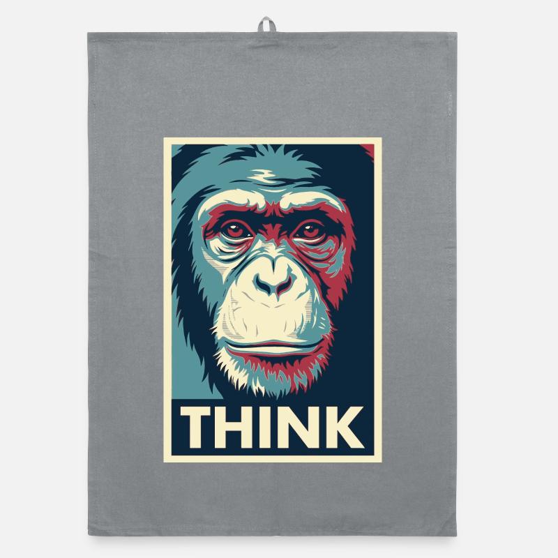 Monkey Thinking Pop Art Poster Organic dish towel