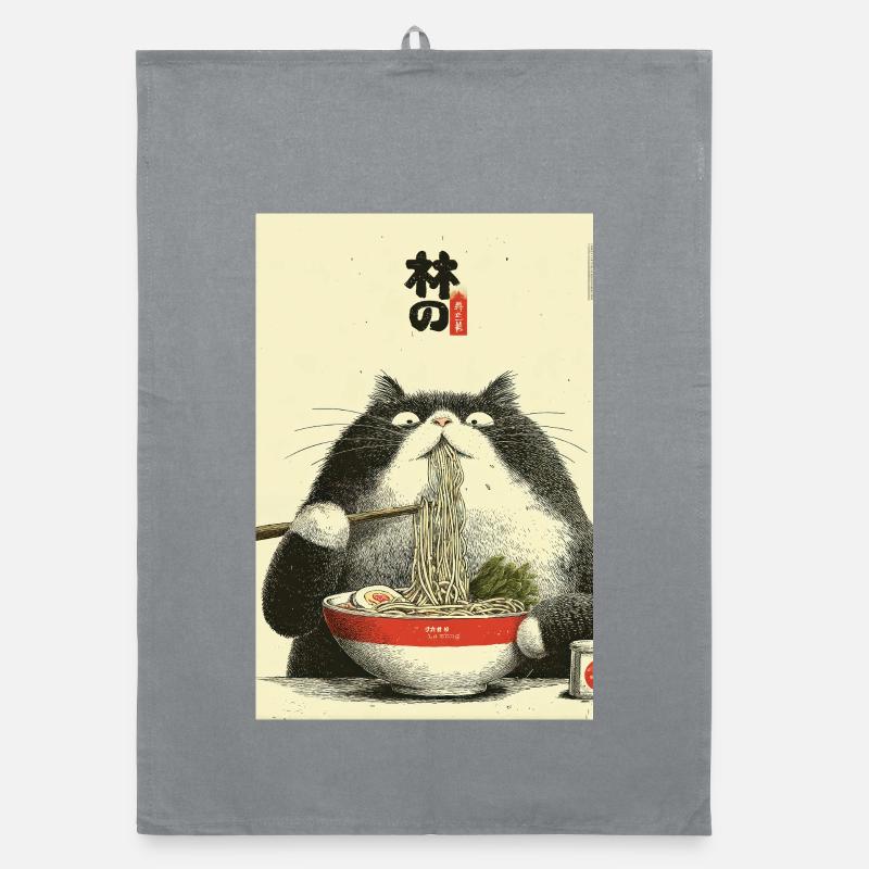Ramen-Katzen-Ukiyoe-Stil Organic Geschirrtuch
