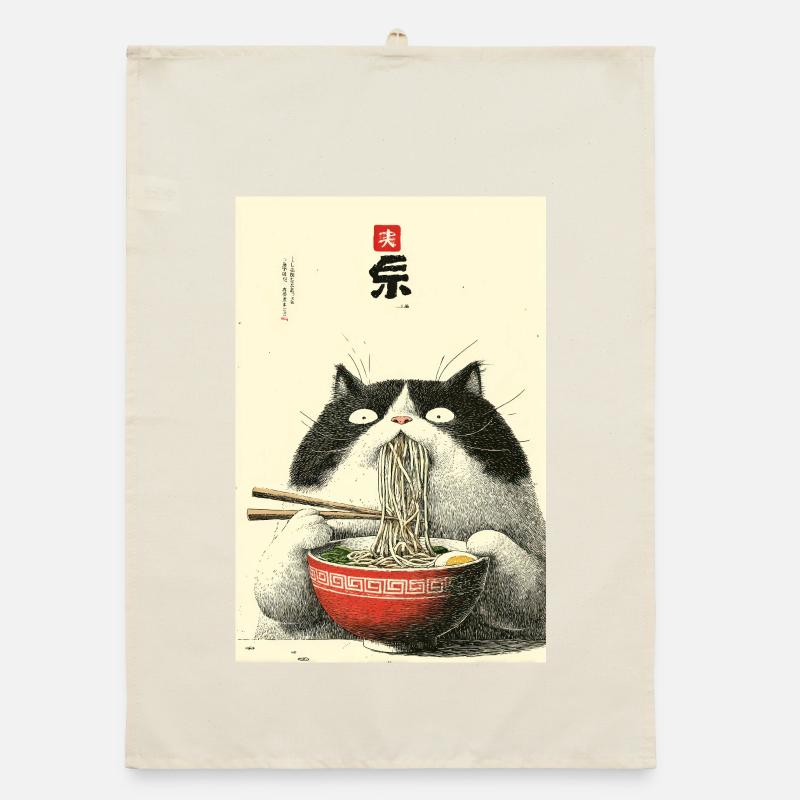 Neko Noodle Feast Organic dish towel