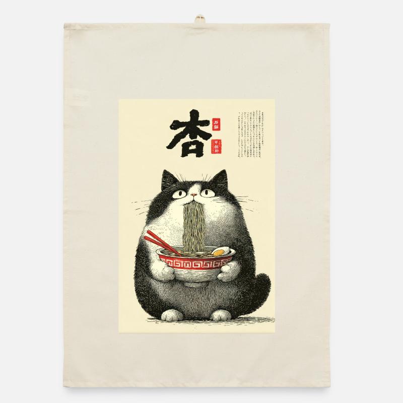 Bol ukiyo-e Noodle Cat Torchon bio