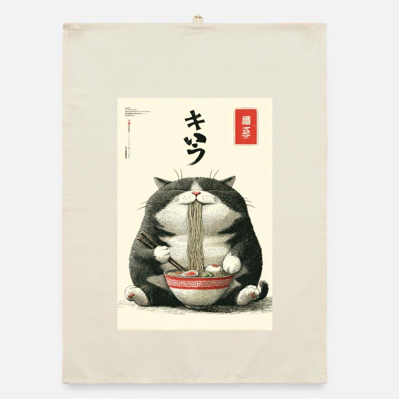 Neko Noodle Feast Organic dish towel