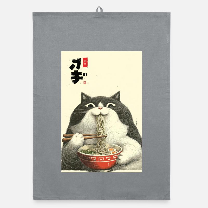 Neko-Ramen-Festmahl Organic Geschirrtuch