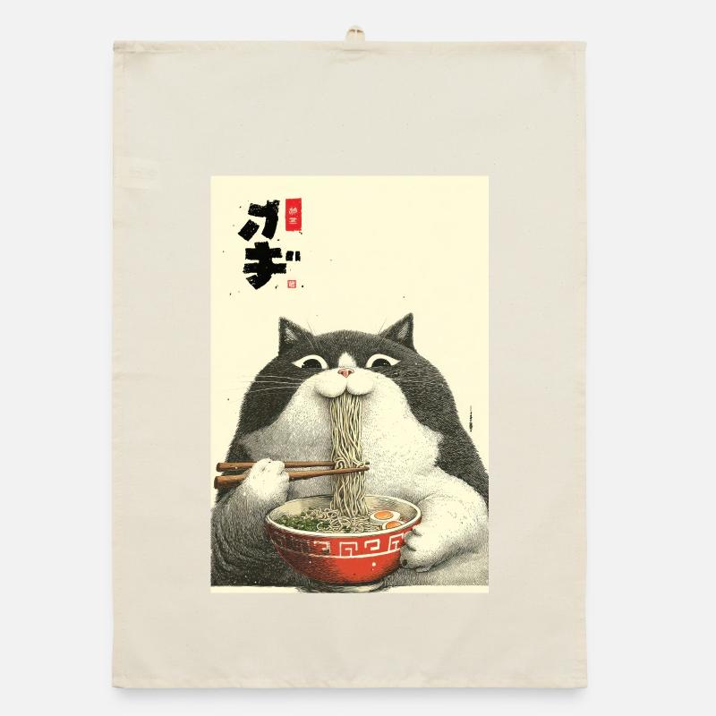 Neko Ramen Feast Organic dish towel