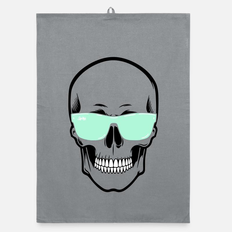 Farbverstellbare Sonnenbrille Smile Skull - Organic Geschirrtuch - Grau