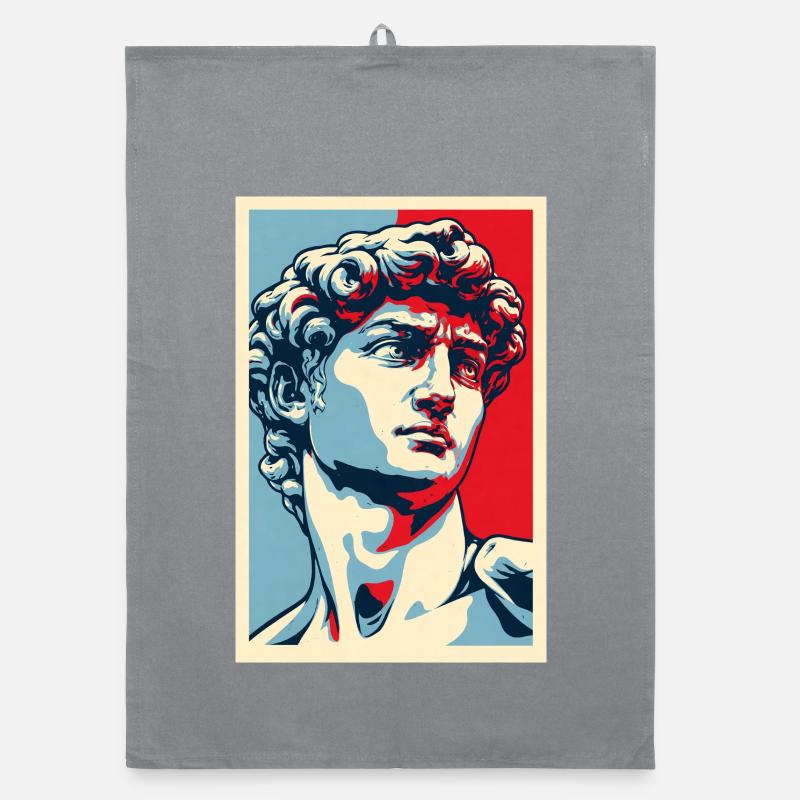 David Michelangelo dans Pop Art : Portrait bleu-rouge Torchon bio