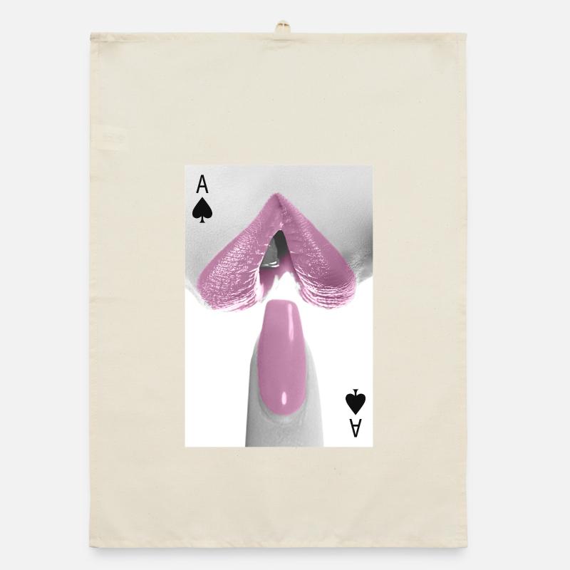 Minimalist Lips & Nails Design Pink Organic dish towel