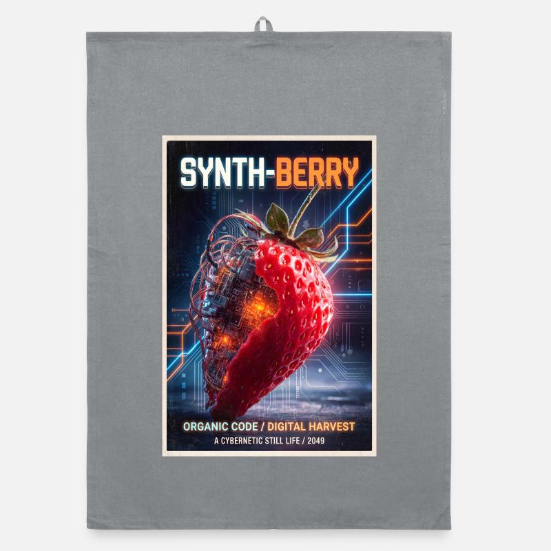 Synth-Beere: Kybernetische Erdbeere Organic Geschirrtuch